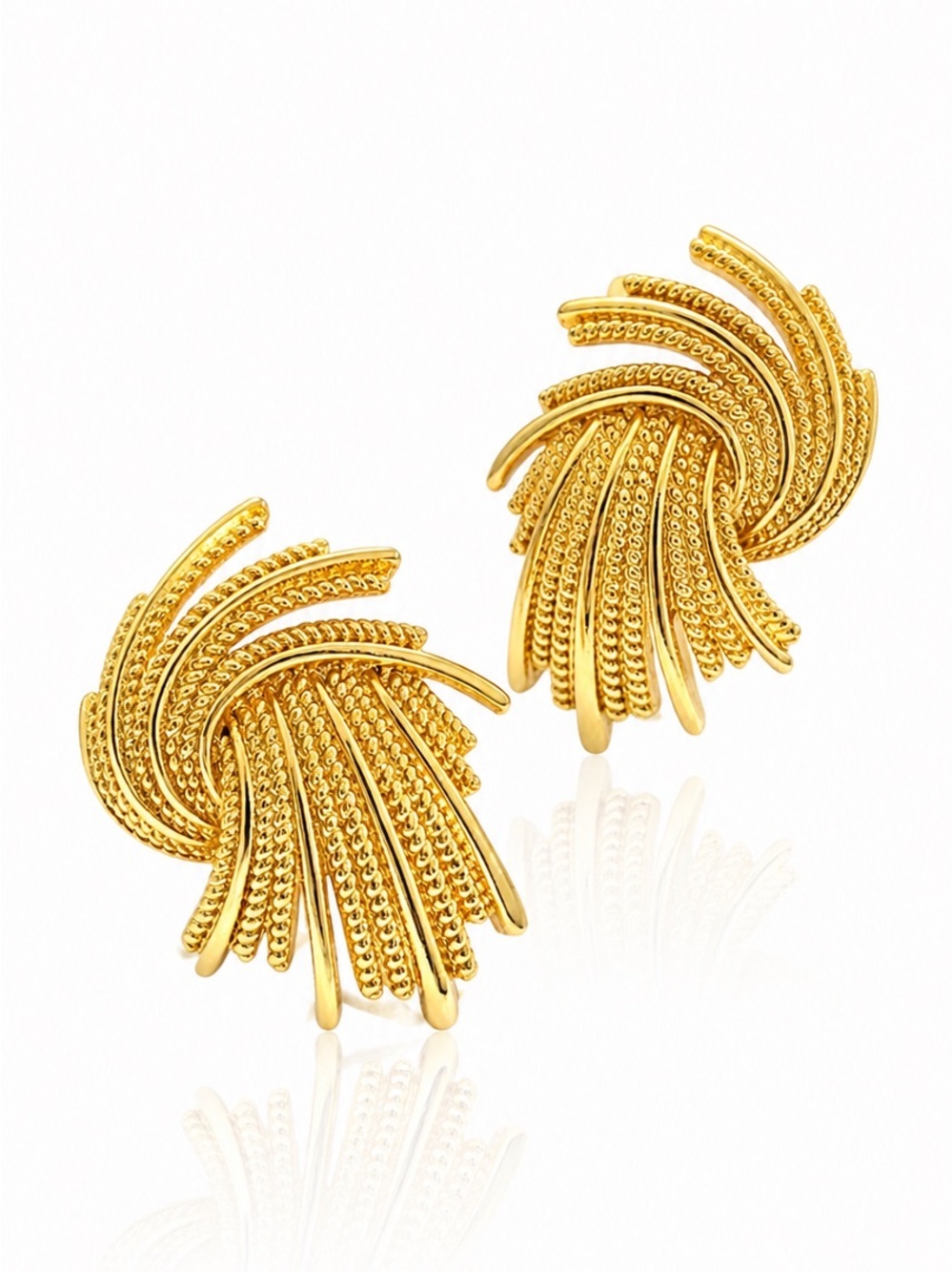 Gold Swirl Statement Earrings